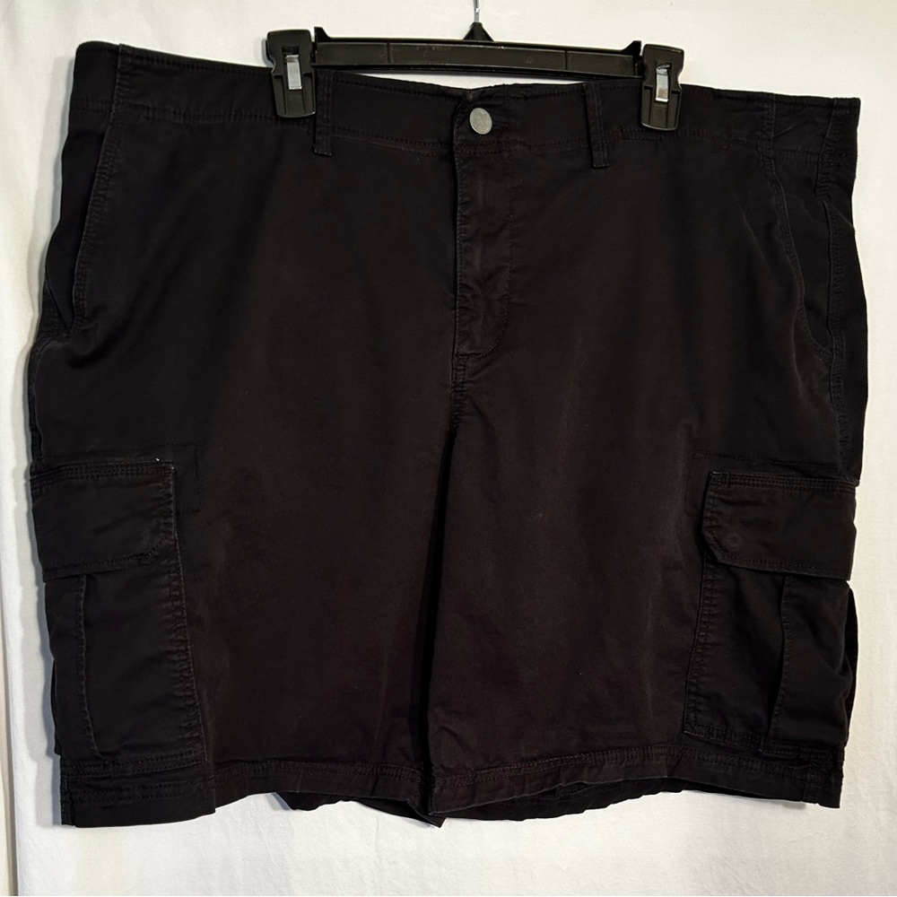 MENS SIZE 46 WAIST 45 BLACK COTTON BLEND GEORGE CARGO SHORTS